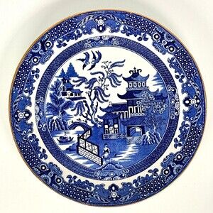 Burleigh Ware Blue Willow Vegetable Plate Dinnerware Tableware England 8.75 inch